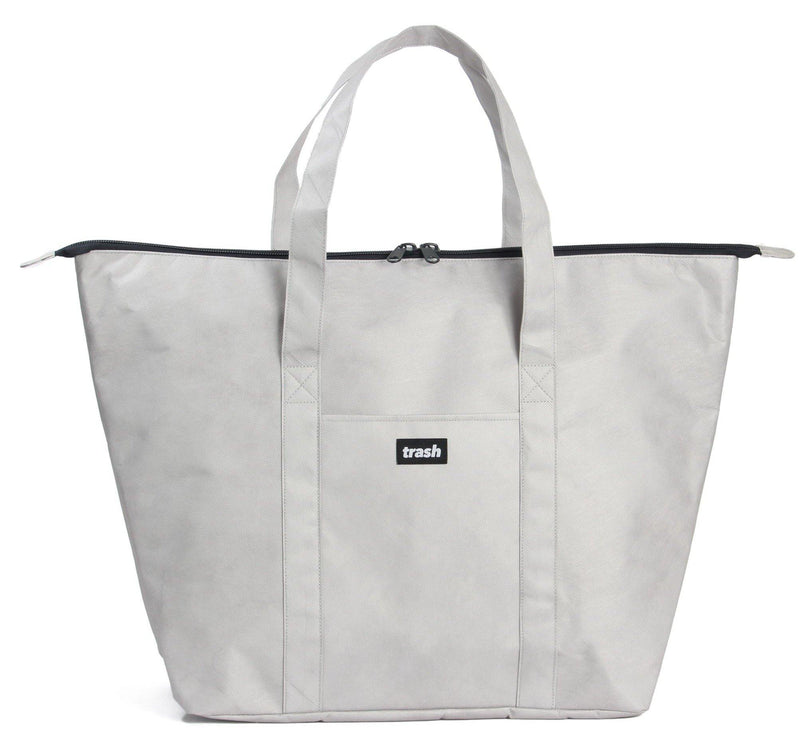 gray large and lightweight recycled weekender. made from ocean-bound plastic.