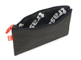 Small Zippered Pouch made from recycled ocean-bound plastic, in black.