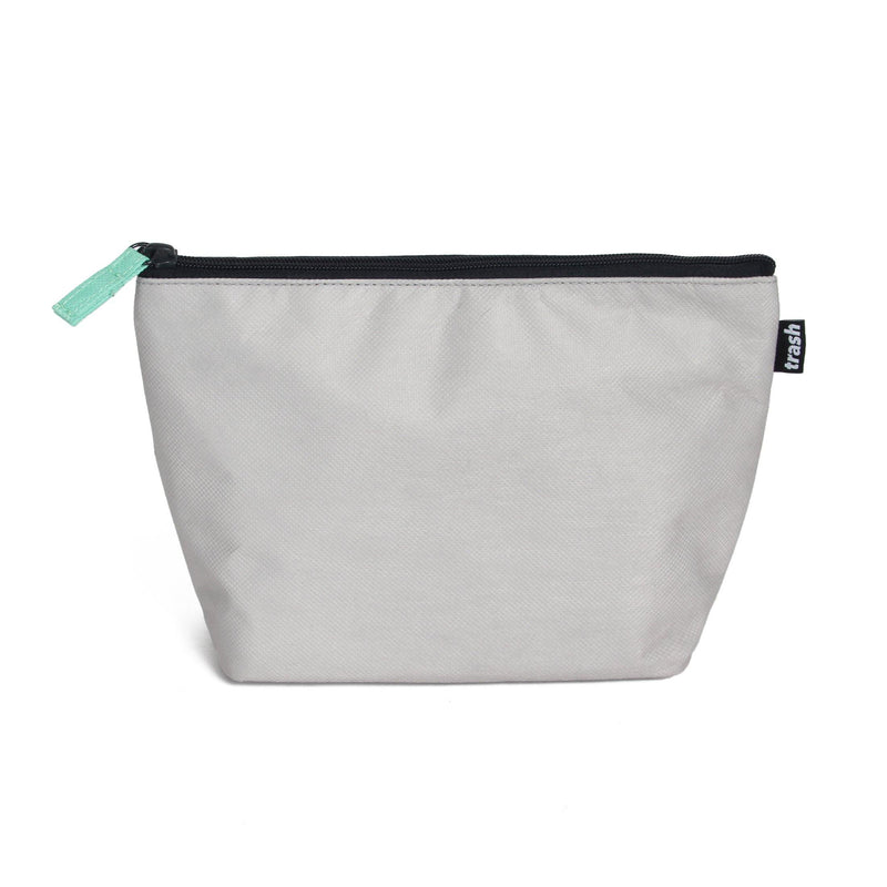 Recycled Large Travel Pouch for Toiletries and Cosmetics in Gray