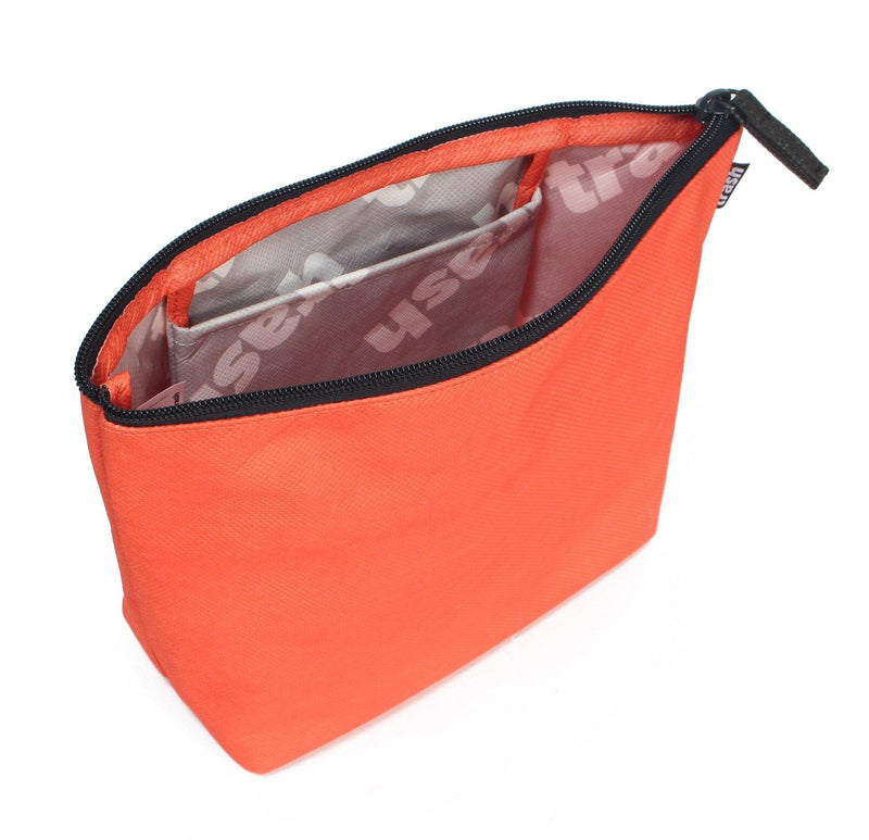 Recycled Large Travel Pouch for Toiletries and Cosmetics in Red